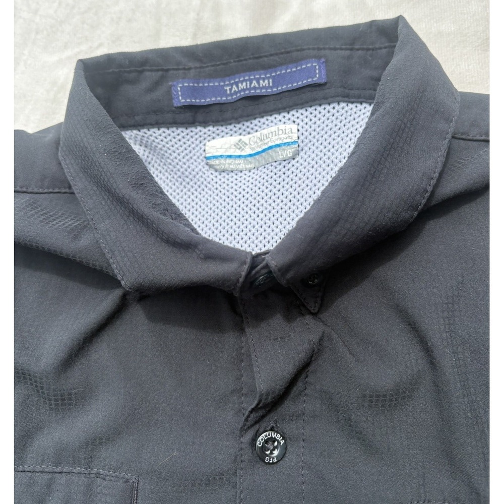 Columbia PFG Tamiami II Shirt Black Omni-Shade Vented Fishing Pockets Men's L. - Picture 4 of 12